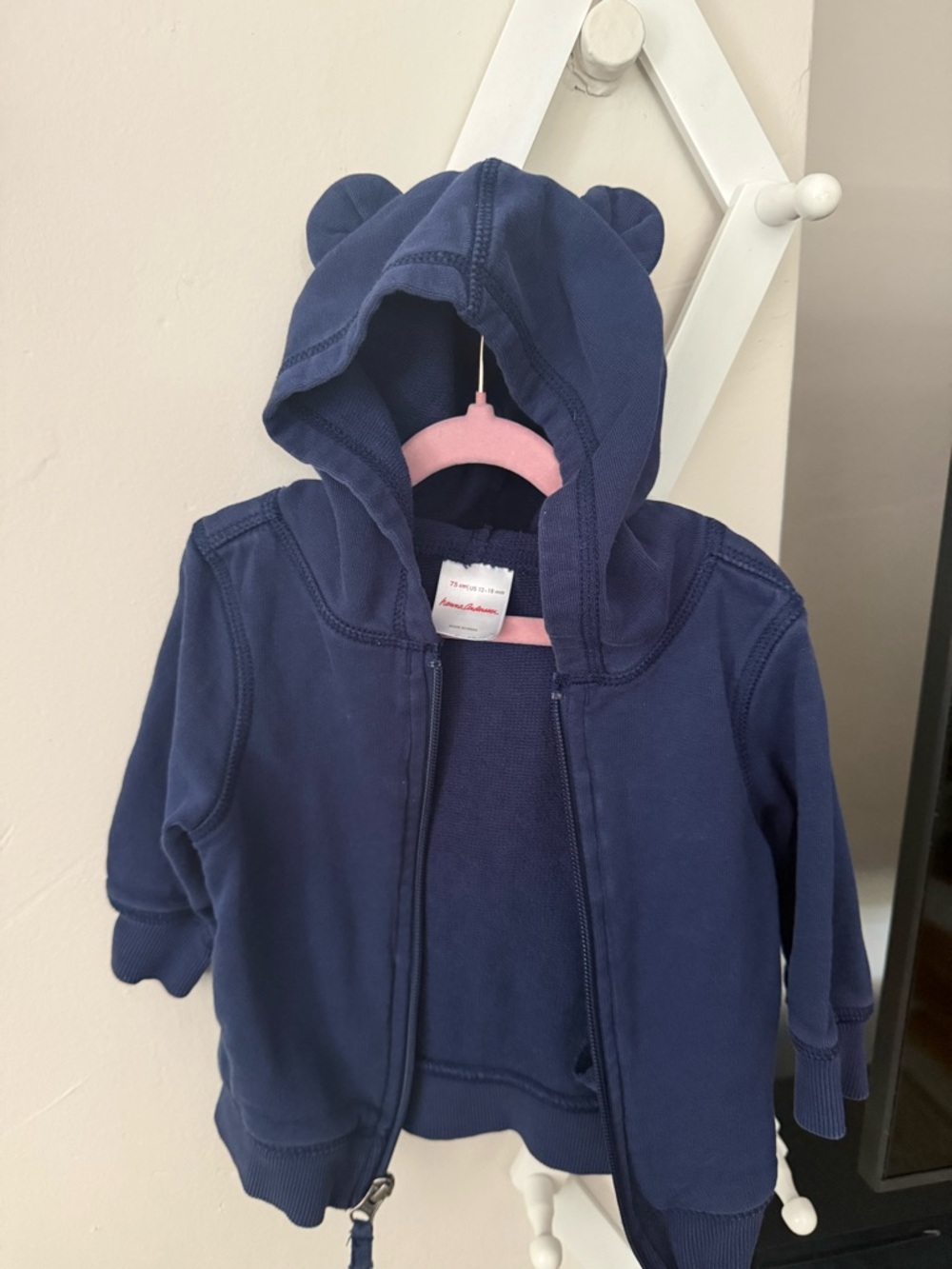 Hanna Andersson Toddler Navy Blue Hooded Zip-Up Sweatshirt